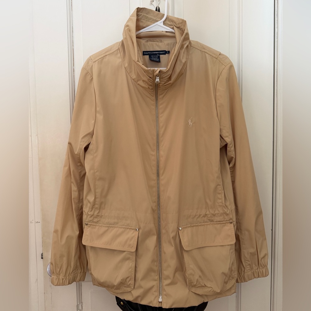 Ralph Lauren Golf Women’s Tan Jacket with Ruched Collar Size L